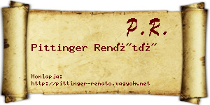 Pittinger Renátó névjegykártya
